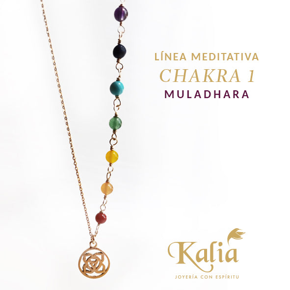 Dije Chakra 1 en Plata ley .925 y baño de oro