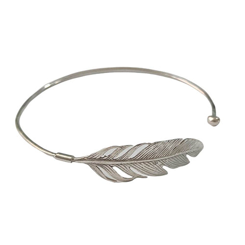 Bangle de Pluma Plata Ley 925 y oro