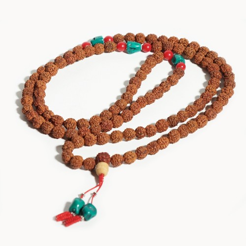 Japa mala Rudraksha y Turquesa