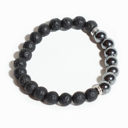 Pulsera curativa volcánica y Hematita